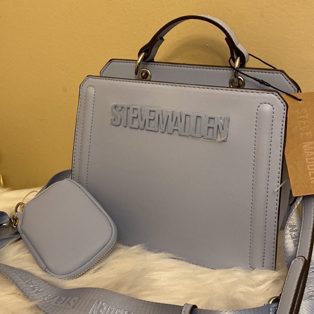 NWT Steve Madden (Bevelyn) Crossbody Bag w/Airpod Pouch - Blue Glaze - New Color - Picture 6 of 14